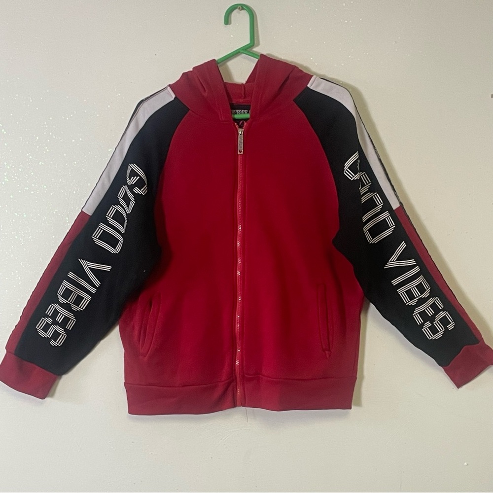Thrill 94 Red Good Vibes Hoodie Zip Up Jacket Plus Size 3X